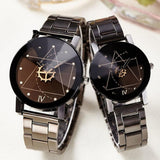 Hot Sale Couple Quartz Analog Wrist Watches Korean Retro Stainless Steel Students' Lovers Watch Wristwatch Round Dropshipping