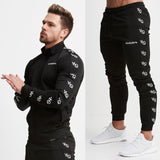 Algodão masculino roupas esportivas casuais ao ar livre streetwear roupas masculinas jogger moda jaqueta de fitness calças