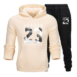 Novo homem hoodies terno jordan 23 agasalho moletom terno velo com capuz + calças de suor jogging homme pulôver 3xl terno esportivo masculino