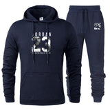 Novo homem hoodies terno jordan 23 agasalho moletom terno velo com capuz + calças de suor jogging homme pulôver 3xl terno esportivo masculino